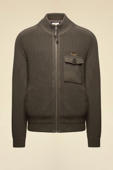 Maglia con zip in cotone costa inglese - Inverno 2025