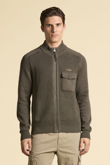 Maglia con zip in cotone costa inglese - Inverno 2025