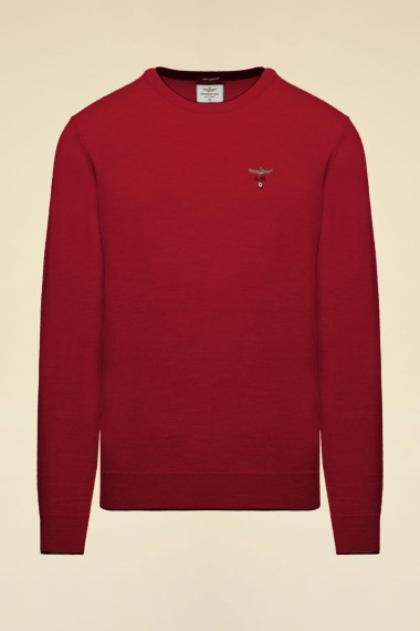 Maglia girocollo in lana merino - Rosso - Inverno 2025